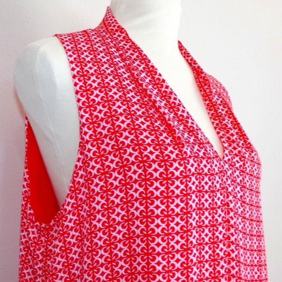 Vince Camuto orange white summer long tunic size M